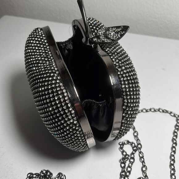 NWT Beautiful Apple Shaped Rhinestone Clutch Bag Crystals Mini crystal purse - Picture 7 of 11